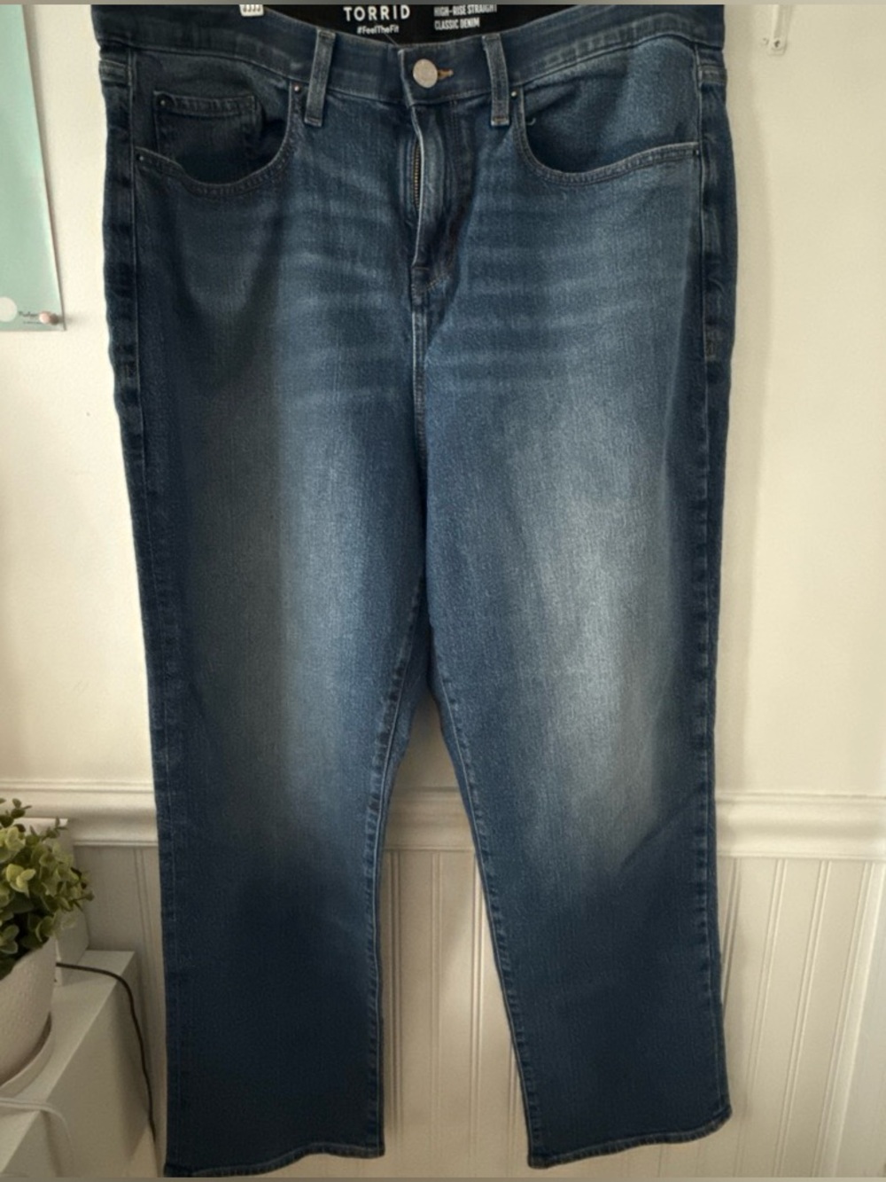 torrid dark blue high rise straight leg jeans